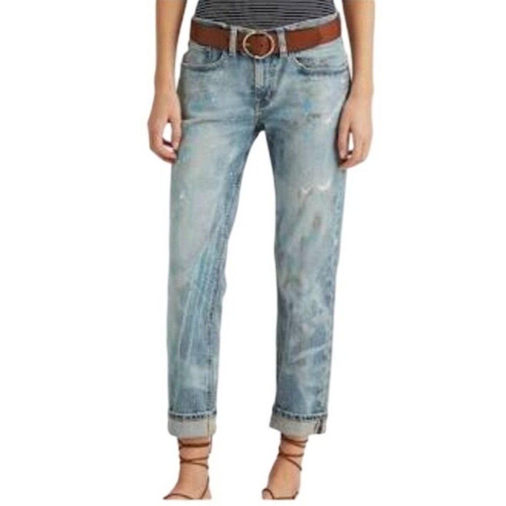 Lauren Ralph Lauren Relaxed Taper Jeans 14/32 Blue (Actual Waist 36", Inseam 27"